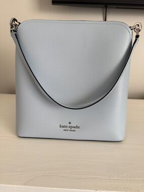 kate spade Light Blue Pebbled Leather Shoulder Bag